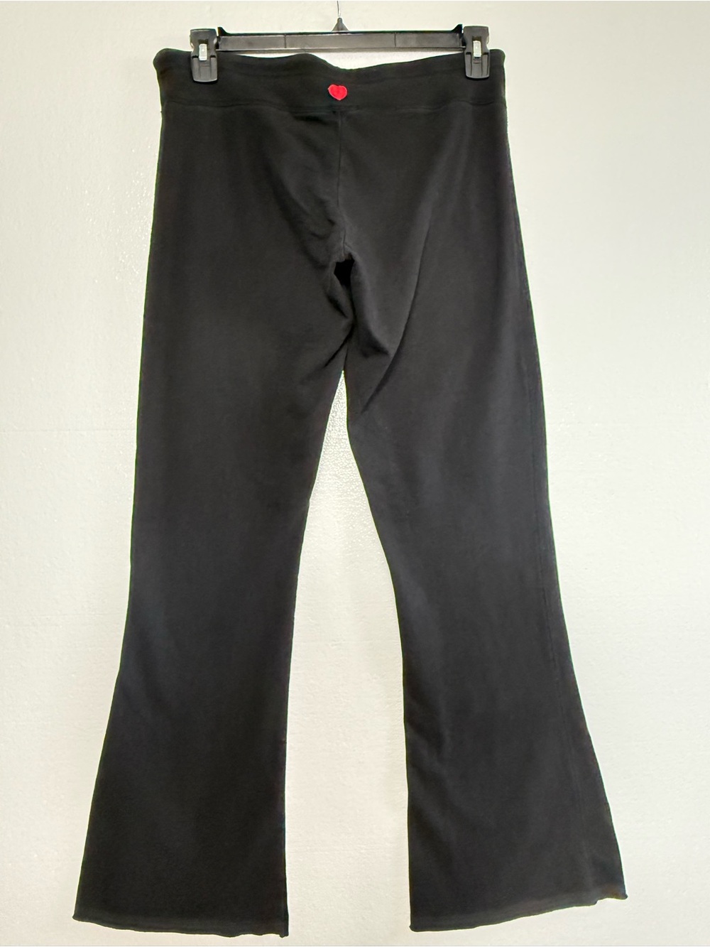 Twisted Heart Y2K Black Flare Sweatpants Drawstring Lounge Pants Heart Logo Sz M